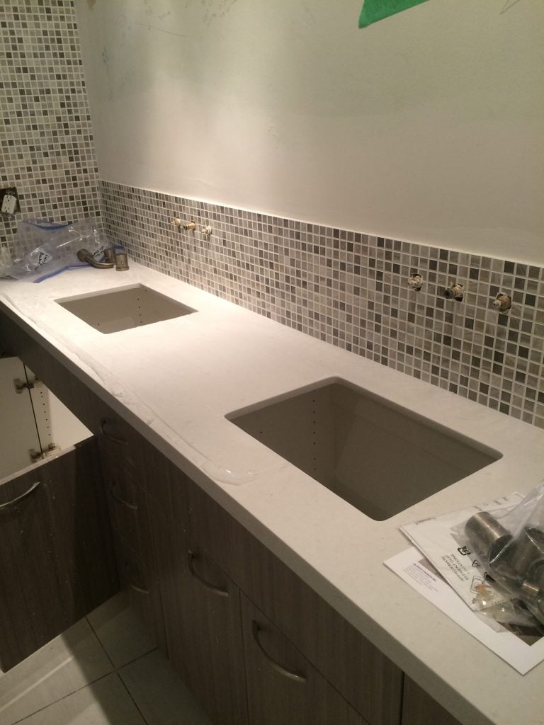 bathroom reno two sinks